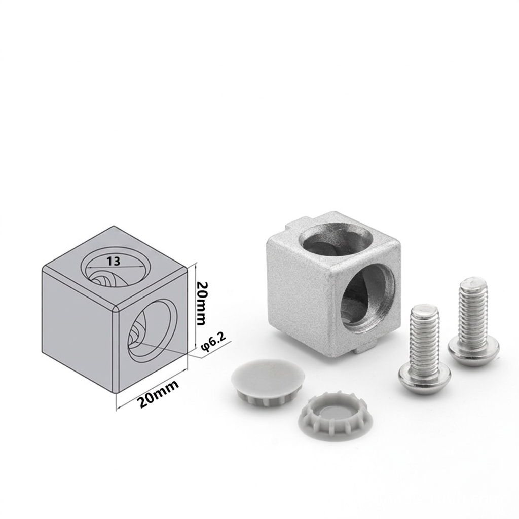 Aluminum Profile 2-Way &amp; 3-Way Cube Corner Connectors (1515 / 2020 / 3030 / 4040 Series)