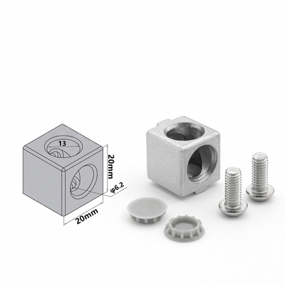 Aluminum Profile 2-Way &amp; 3-Way Cube Corner Connectors (1515 / 2020 / 3030 / 4040 Series)
