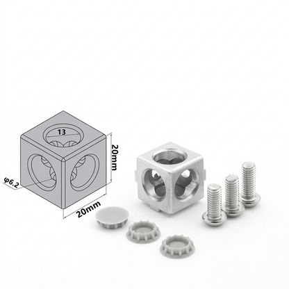 Aluminum Profile 2-Way &amp; 3-Way Cube Corner Connectors (1515 / 2020 / 3030 / 4040 Series)