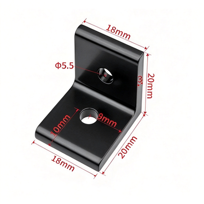 Aluminum Profile Vertical Corner Bracket & Shelf Support - 90 Degree Angle Joint (20 / 30 / 40 / 45 / 50 Series)
