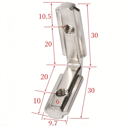 European Standard Inside Corner Bracket - Concealed L-Joint Connector for Aluminum Profiles (15 / 20 / 30 / 40 / 45 / 50 Series)