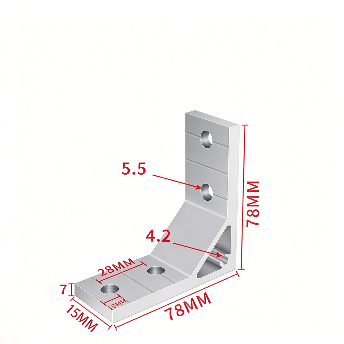 Aluminum Extrusion Corner Bracket - 90/45/135 Degree (2020 to 8080 Series)