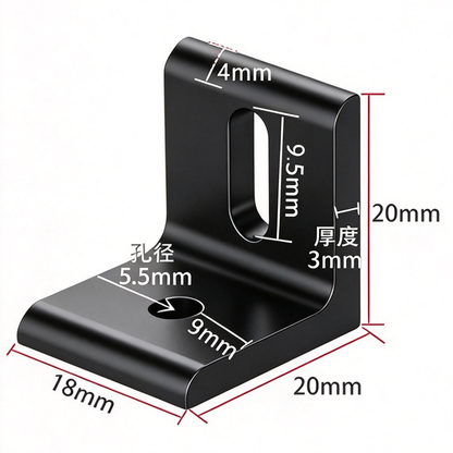 Aluminum Profile Vertical Corner Bracket & Shelf Support - 90 Degree Angle Joint (20 / 30 / 40 / 45 / 50 Series)