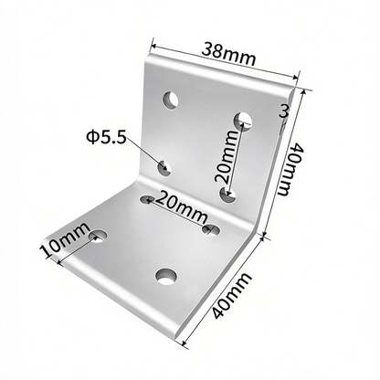 Aluminum Profile Vertical Corner Bracket & Shelf Support - 90 Degree Angle Joint (20 / 30 / 40 / 45 / 50 Series)