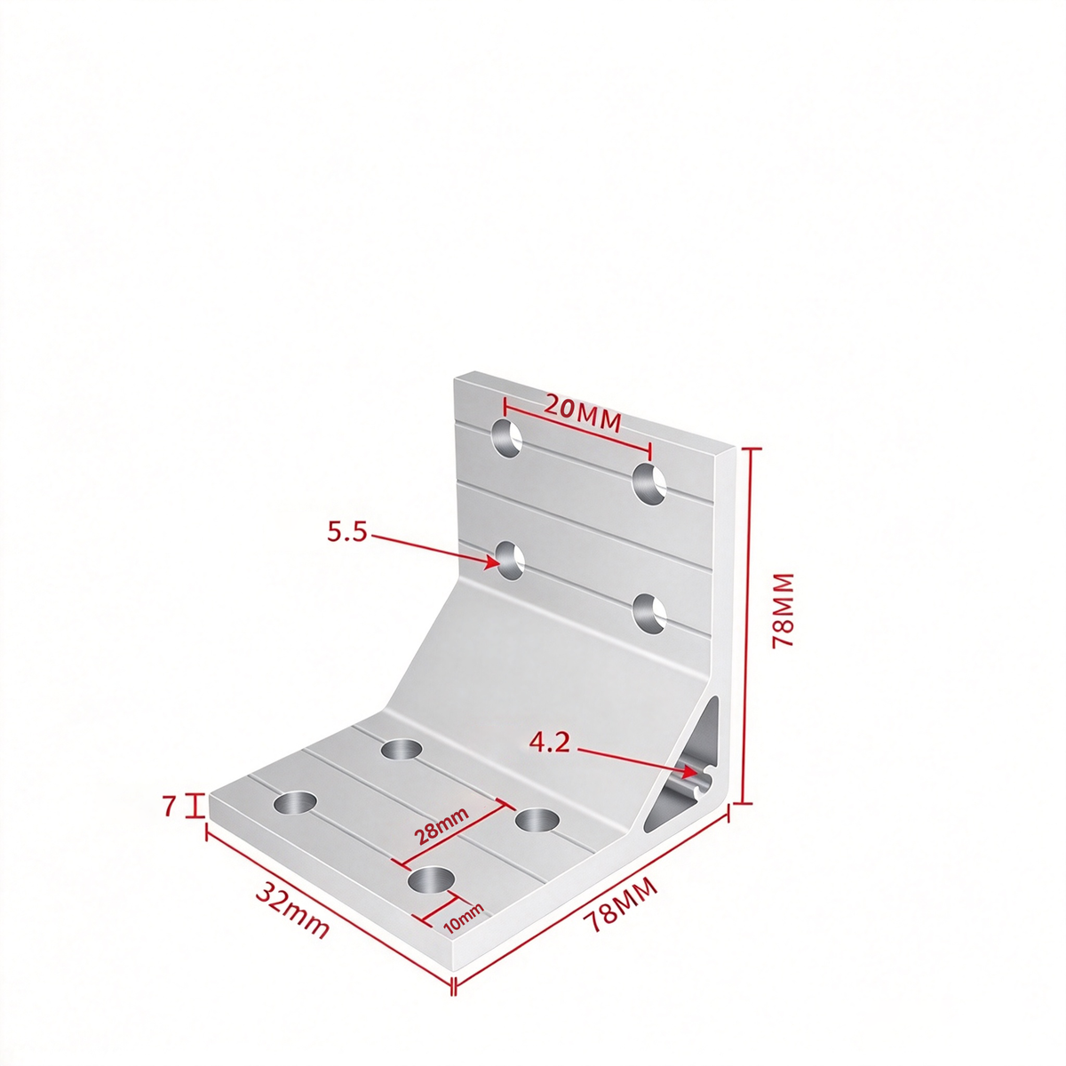Aluminum Extrusion Corner Bracket - 90/45/135 Degree (2020 to 8080 Series)