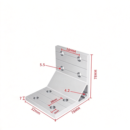 Aluminum Extrusion Corner Bracket - 90/45/135 Degree (2020 to 8080 Series)
