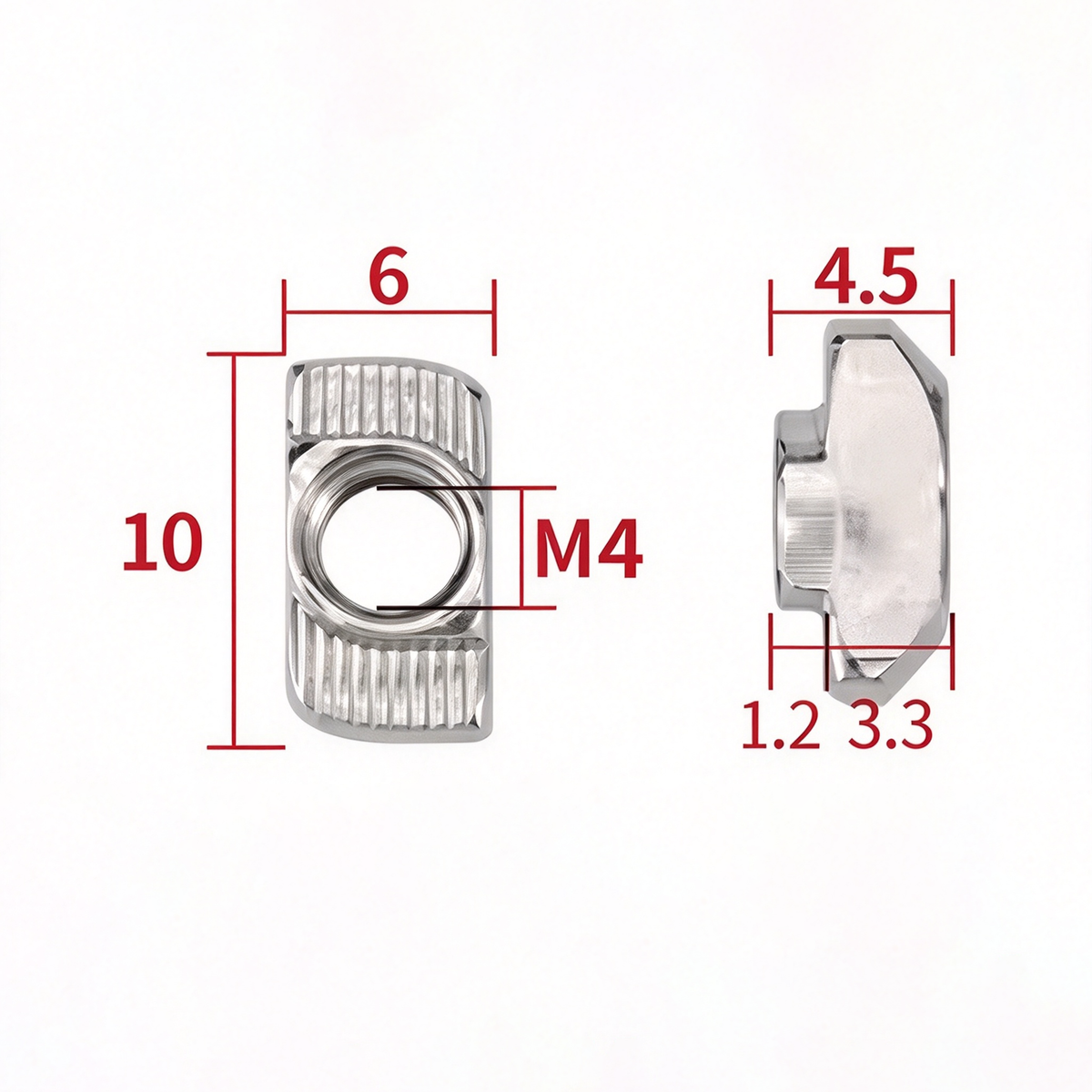 EU Standard T-Slot Nut for Aluminum Extrusion Profiles - M3 to M8 (Carbon Steel & Stainless Steel)