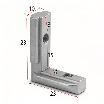 European Standard Inside Corner Bracket - Concealed L-Joint Connector for Aluminum Profiles (15 / 20 / 30 / 40 / 45 / 50 Series)