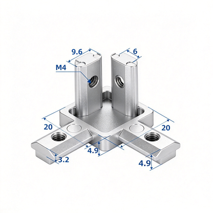 Aluminum Profile 2-Way &amp; 3-Way Cube Corner Connectors (1515 / 2020 / 3030 / 4040 Series)