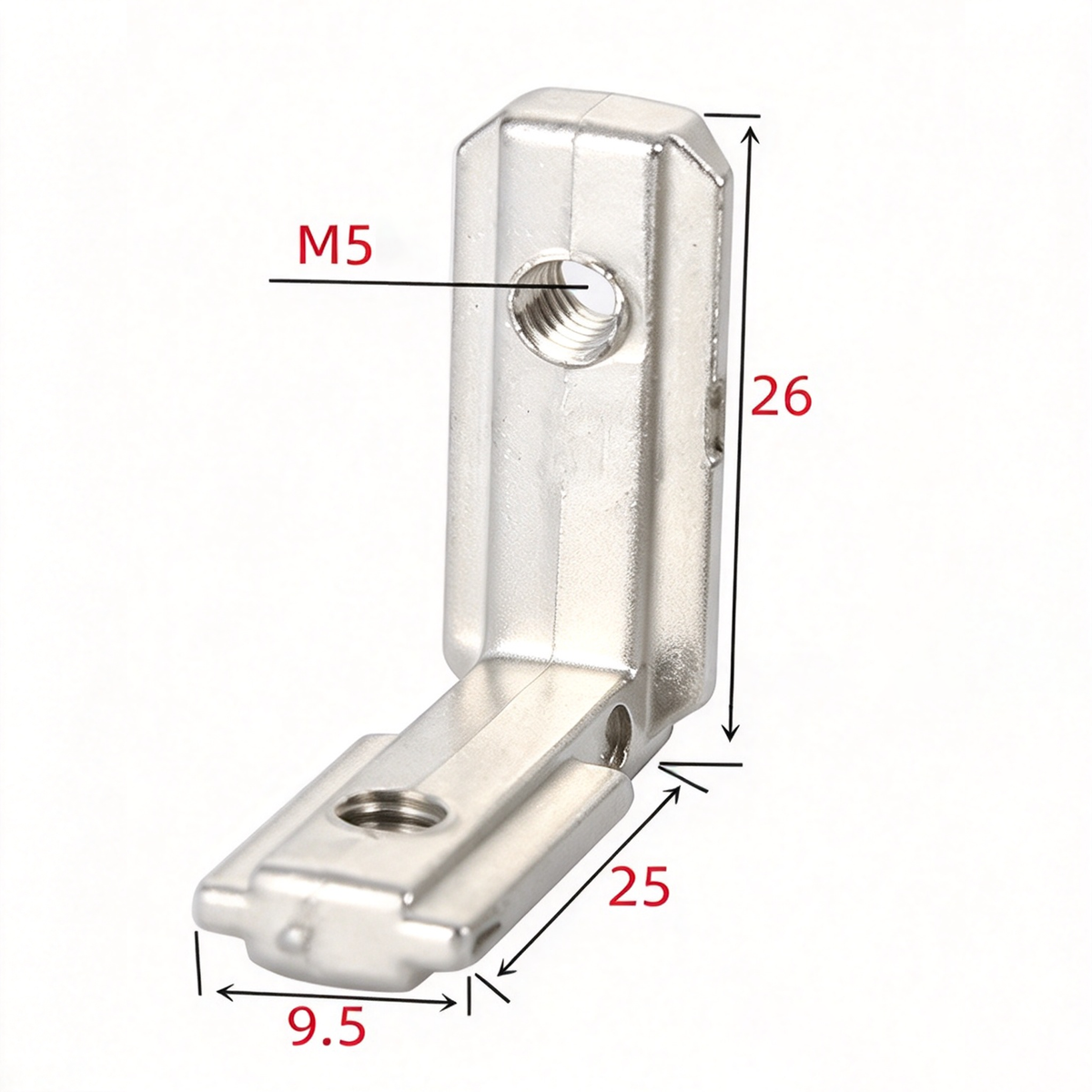 European Standard Inside Corner Bracket - Concealed L-Joint Connector for Aluminum Profiles (15 / 20 / 30 / 40 / 45 / 50 Series)