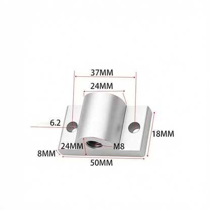 Montageplatte für Aluminiumprofil-Endfüße – Adapter für Nivellierfüße (20-/30-/40-/45-/50er-Serie)