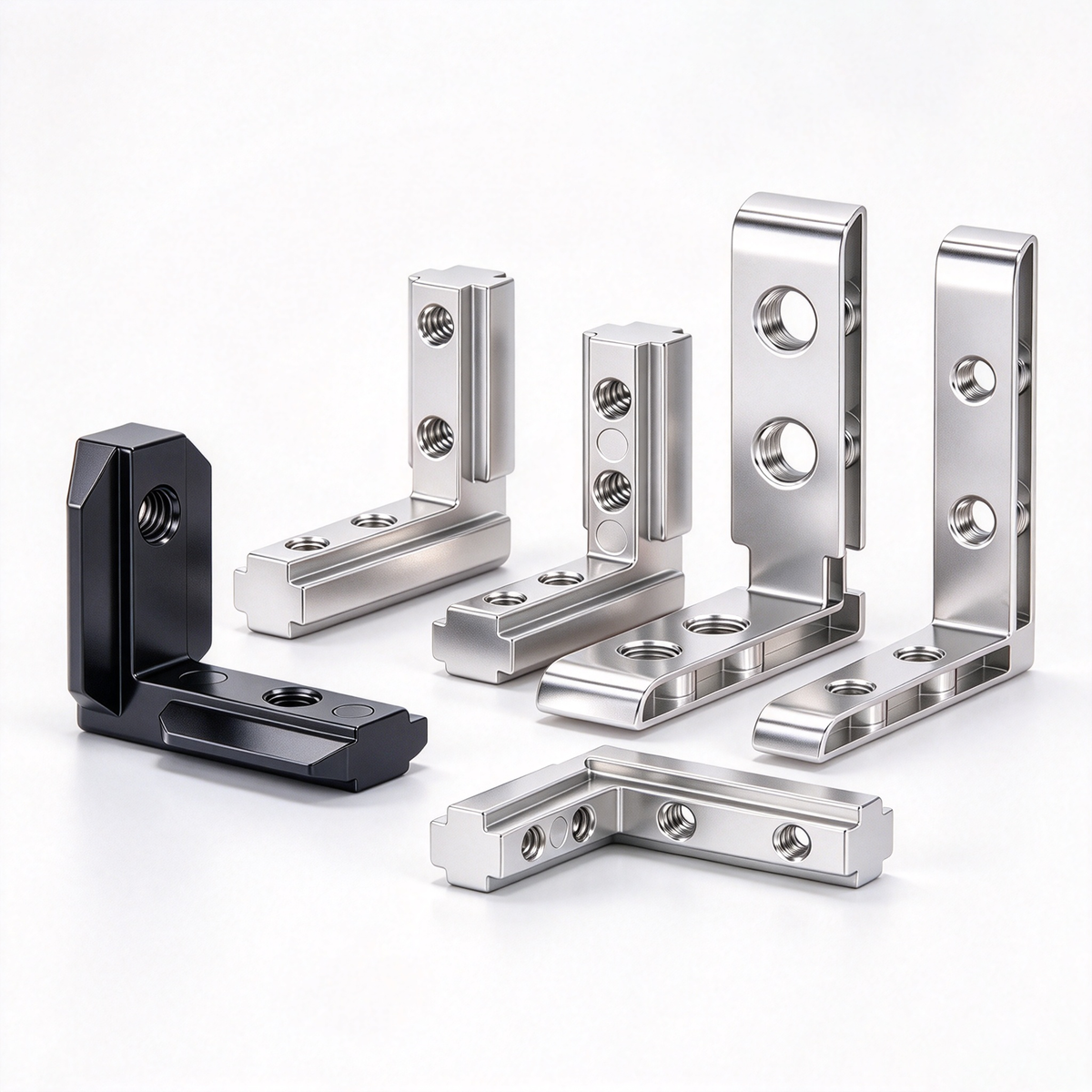 European Standard Inside Corner Bracket - Concealed L-Joint Connector for Aluminum Profiles (15 / 20 / 30 / 40 / 45 / 50 Series)