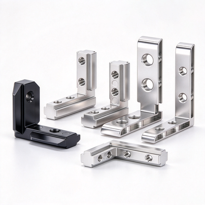 European Standard Inside Corner Bracket - Concealed L-Joint Connector for Aluminum Profiles (15 / 20 / 30 / 40 / 45 / 50 Series)