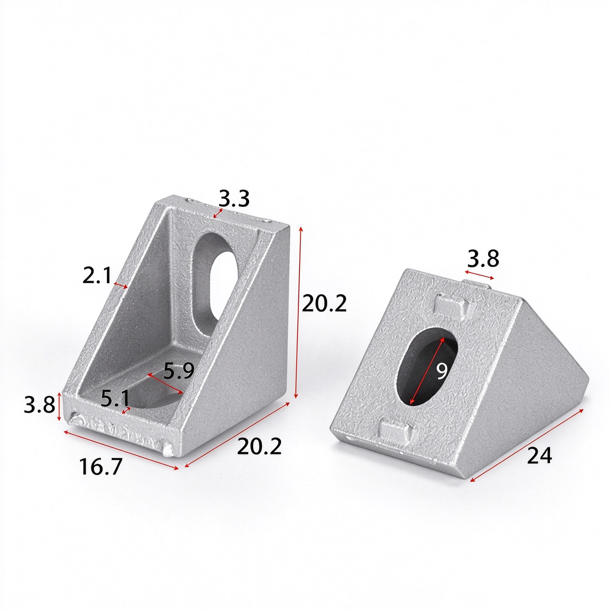 Heavy-Duty 90-Degree Aluminum Corner Bracket Connector for T-Slot Extrusions