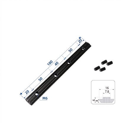 Inside Straight Line Connector for T-Slot Aluminum Extrusions - In-Line Profile Extension Joint