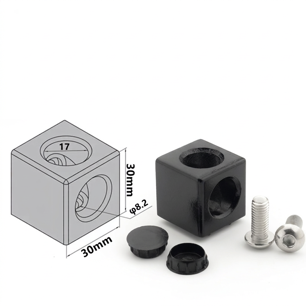 Aluminum Profile 2-Way &amp; 3-Way Cube Corner Connectors (1515 / 2020 / 3030 / 4040 Series)