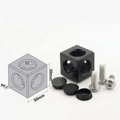 Aluminum Profile 2-Way &amp; 3-Way Cube Corner Connectors (1515 / 2020 / 3030 / 4040 Series)