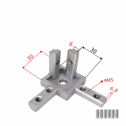 Aluminum Profile 2-Way &amp; 3-Way Cube Corner Connectors (1515 / 2020 / 3030 / 4040 Series)