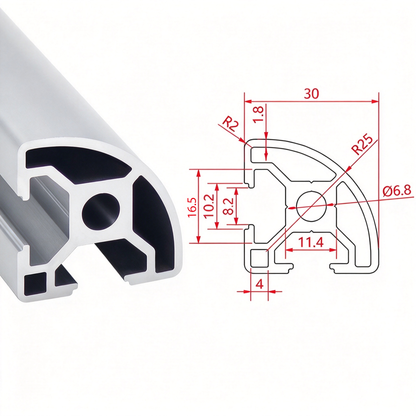 Europäischer Standard 3030 T-Nut-Aluminium-Extrusionsprofil - 8mm Nut Industrieller Rahmenbau