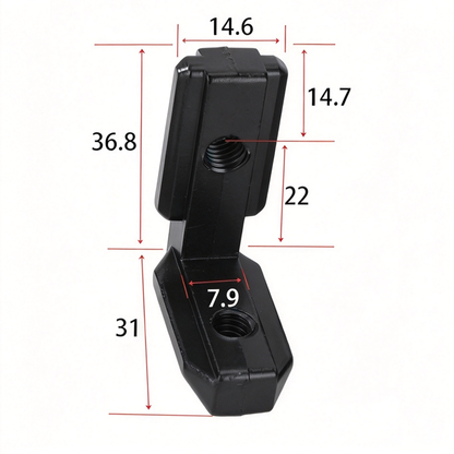 European Standard Inside Corner Bracket - Concealed L-Joint Connector for Aluminum Profiles (15 / 20 / 30 / 40 / 45 / 50 Series)