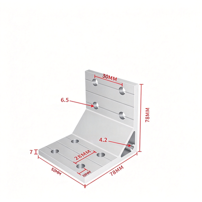 Aluminum Extrusion Corner Bracket - 90/45/135 Degree (2020 to 8080 Series)