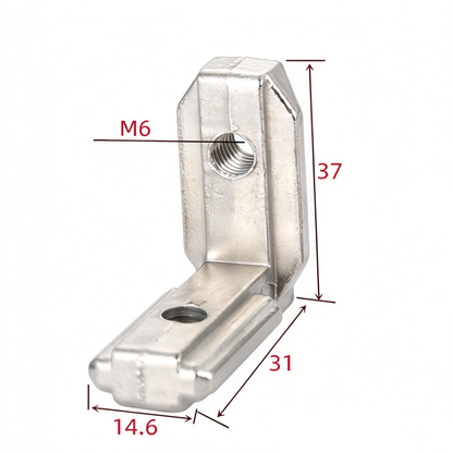 European Standard Inside Corner Bracket - Concealed L-Joint Connector for Aluminum Profiles (15 / 20 / 30 / 40 / 45 / 50 Series)