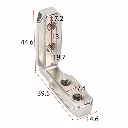 European Standard Inside Corner Bracket - Concealed L-Joint Connector for Aluminum Profiles (15 / 20 / 30 / 40 / 45 / 50 Series)