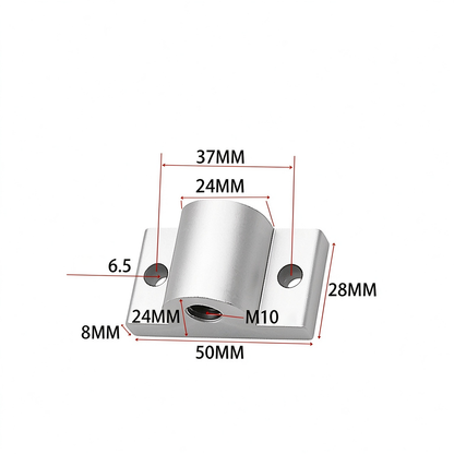 Montageplatte für Aluminiumprofil-Endfüße – Adapter für Nivellierfüße (20-/30-/40-/45-/50er-Serie)