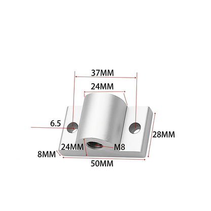Montageplatte für Aluminiumprofil-Endfüße – Adapter für Nivellierfüße (20-/30-/40-/45-/50er-Serie)