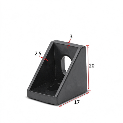 Heavy-Duty 90-Degree Aluminum Corner Bracket Connector for T-Slot Extrusions