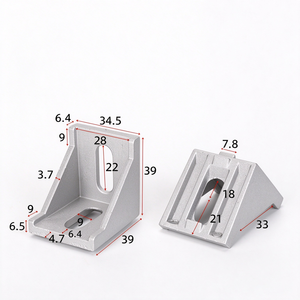 Heavy-Duty 90-Degree Aluminum Corner Bracket Connector for T-Slot Extrusions