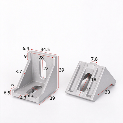 Heavy-Duty 90-Degree Aluminum Corner Bracket Connector for T-Slot Extrusions
