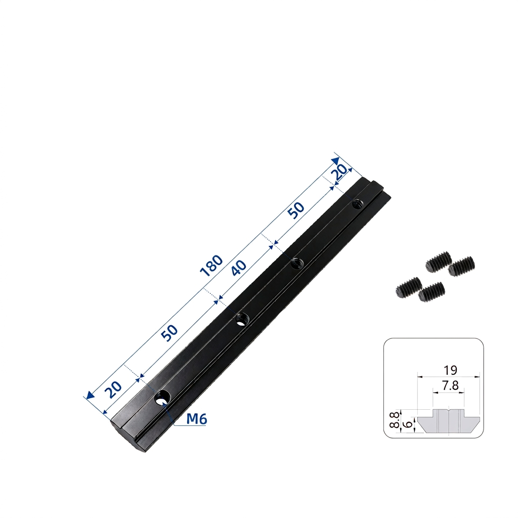 Inside Straight Line Connector for T-Slot Aluminum Extrusions - In-Line Profile Extension Joint