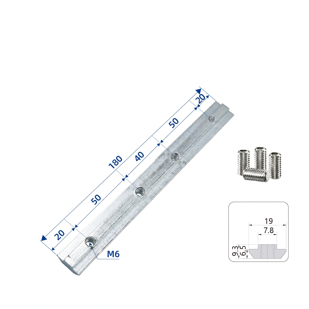 Inside Straight Line Connector for T-Slot Aluminum Extrusions - In-Line Profile Extension Joint