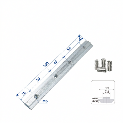 Inside Straight Line Connector for T-Slot Aluminum Extrusions - In-Line Profile Extension Joint