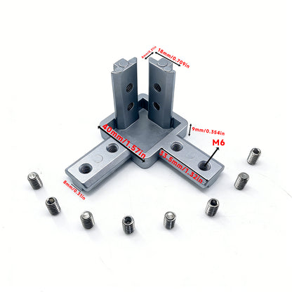 Aluminum Profile 2-Way &amp; 3-Way Cube Corner Connectors (1515 / 2020 / 3030 / 4040 Series)