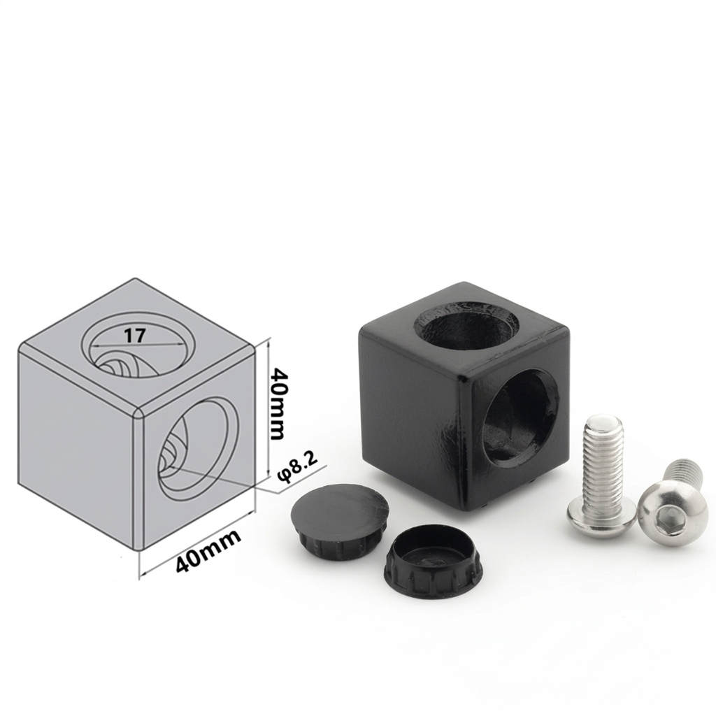 Aluminum Profile 2-Way &amp; 3-Way Cube Corner Connectors (1515 / 2020 / 3030 / 4040 Series)