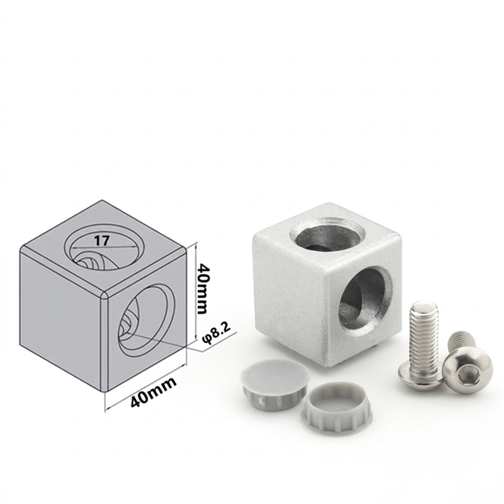 Aluminum Profile 2-Way &amp; 3-Way Cube Corner Connectors (1515 / 2020 / 3030 / 4040 Series)