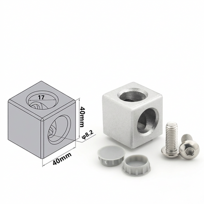Aluminum Profile 2-Way &amp; 3-Way Cube Corner Connectors (1515 / 2020 / 3030 / 4040 Series)