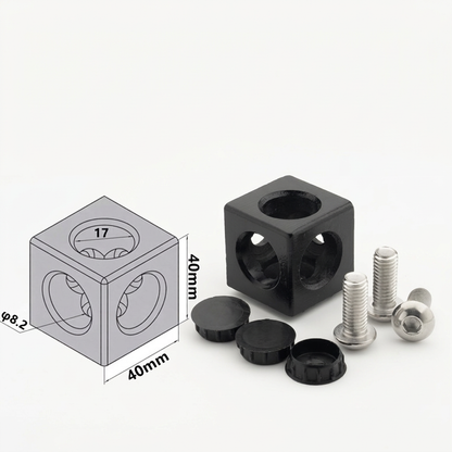 Aluminum Profile 2-Way &amp; 3-Way Cube Corner Connectors (1515 / 2020 / 3030 / 4040 Series)