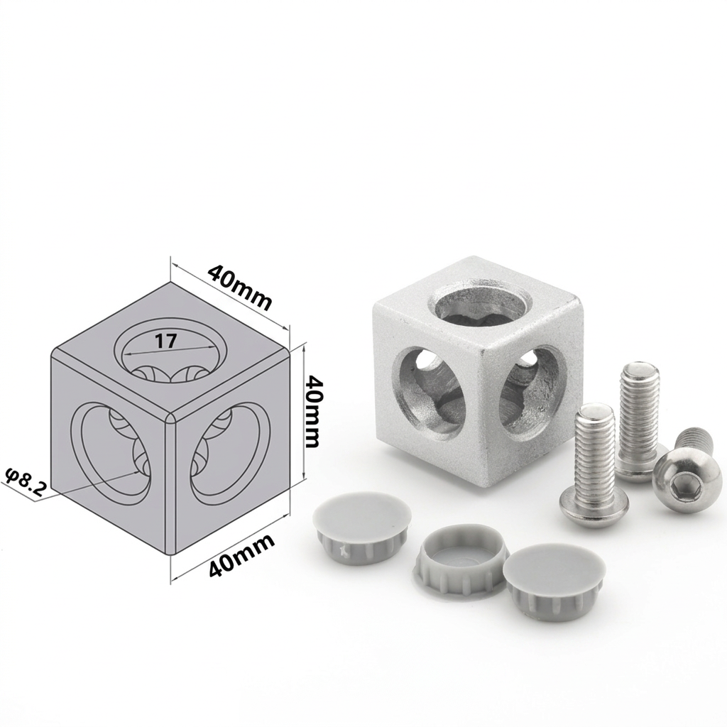 Aluminum Profile 2-Way &amp; 3-Way Cube Corner Connectors (1515 / 2020 / 3030 / 4040 Series)