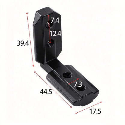 European Standard Inside Corner Bracket - Concealed L-Joint Connector for Aluminum Profiles (15 / 20 / 30 / 40 / 45 / 50 Series)