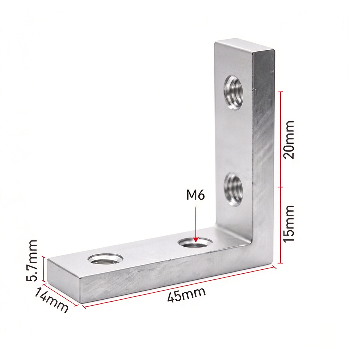 European Standard Inside Corner Bracket - Concealed L-Joint Connector for Aluminum Profiles (15 / 20 / 30 / 40 / 45 / 50 Series)
