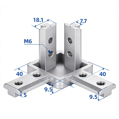 Aluminum Profile 2-Way &amp; 3-Way Cube Corner Connectors (1515 / 2020 / 3030 / 4040 Series)