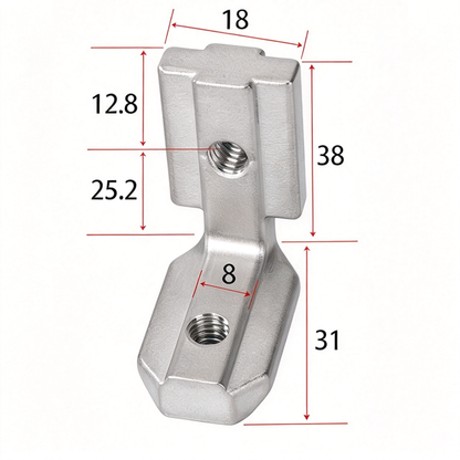 European Standard Inside Corner Bracket - Concealed L-Joint Connector for Aluminum Profiles (15 / 20 / 30 / 40 / 45 / 50 Series)