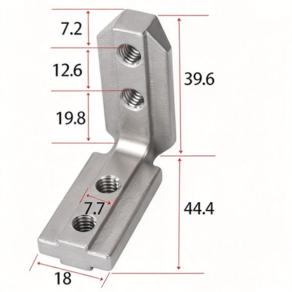 European Standard Inside Corner Bracket - Concealed L-Joint Connector for Aluminum Profiles (15 / 20 / 30 / 40 / 45 / 50 Series)