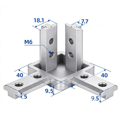 Aluminum Profile 2-Way &amp; 3-Way Cube Corner Connectors (1515 / 2020 / 3030 / 4040 Series)