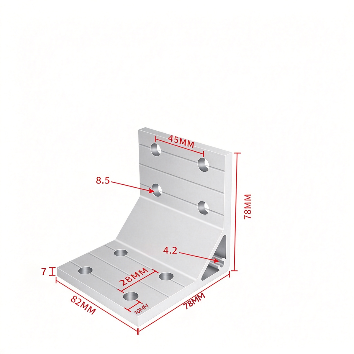 Aluminum Extrusion Corner Bracket - 90/45/135 Degree (2020 to 8080 Series)