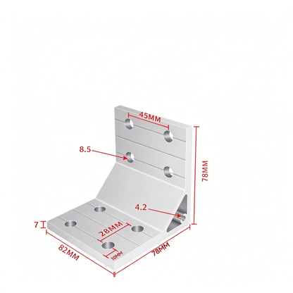 Aluminum Extrusion Corner Bracket - 90/45/135 Degree (2020 to 8080 Series)