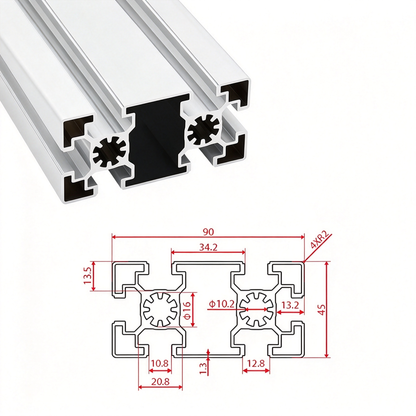 Europäischer Standard 4545, 4560 & 4590 T-Nut-Aluminium-Extrusionsprofile - Schwere Konstruktionsrahmen